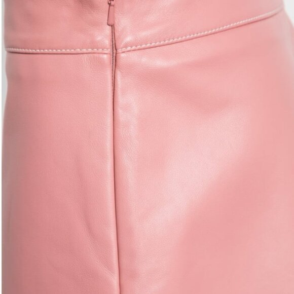 Max Mara Pink Leather Mini Skirt - Picture 5 of 5